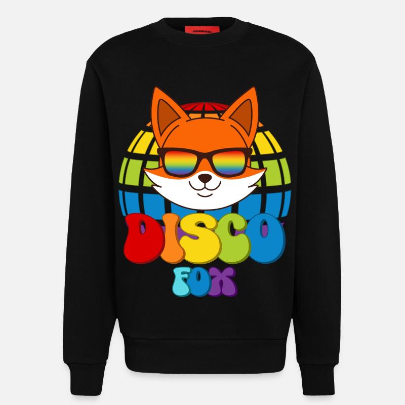 Disco Fox Discokugel Fuchs Sonnenbrille Discofox - Sweatshirt - made by SPREAD  - SOLID BLACK