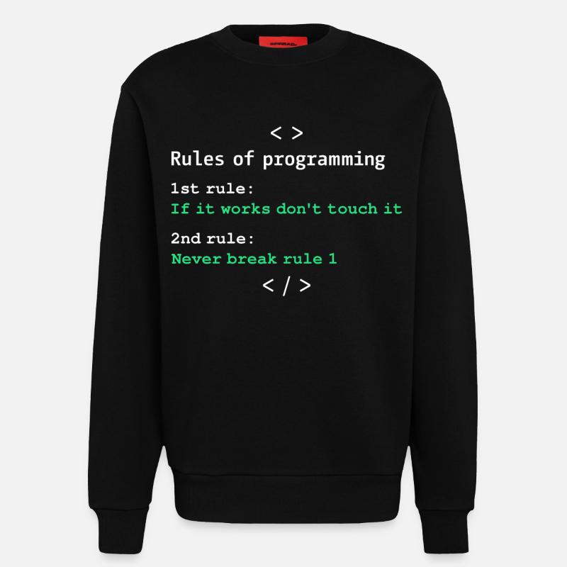 Regeln der Programmierung - Sweatshirt - made by SPREAD  - SOLID BLACK