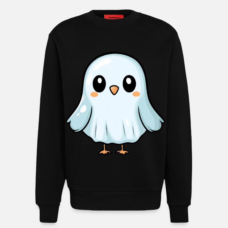 Dove Bird Halloween Comic Ghost - Sweatshirt - made by SPREAD  - SOLID BLACK