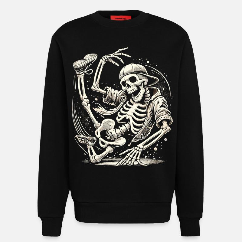 Skeleton Breakdance Master - Sweatshirt - made by SPREAD  - SOLID BLACK