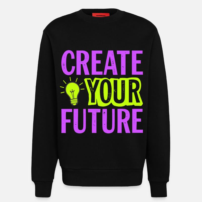 Create Your Future Glühbirne - Sweatshirt - made by SPREAD  - SOLID BLACK