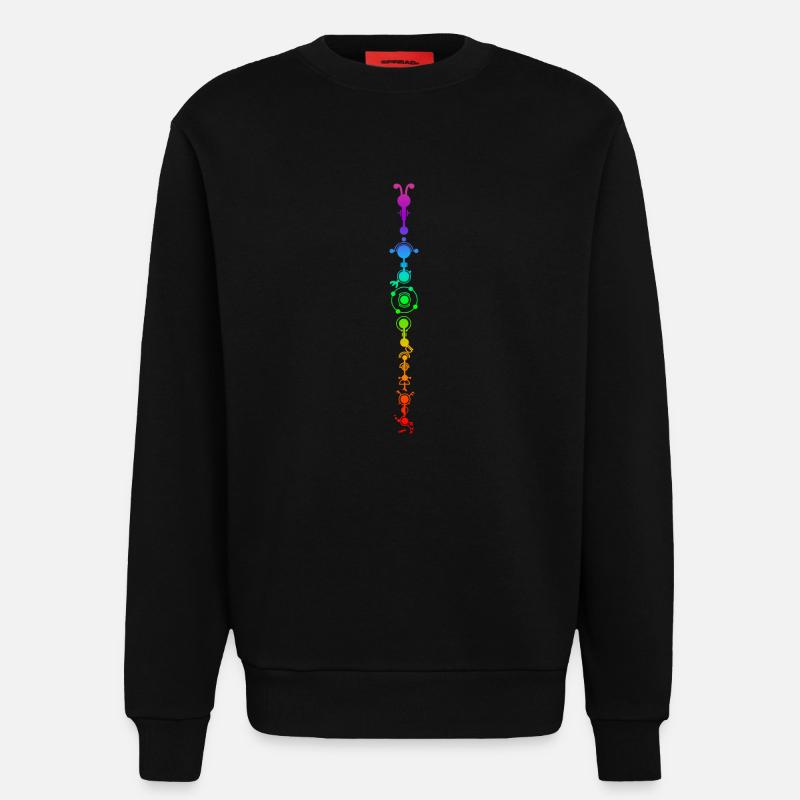 Crop circle - multidimensional human development - Sweatshirt - made by SPREAD  - SOLID BLACK