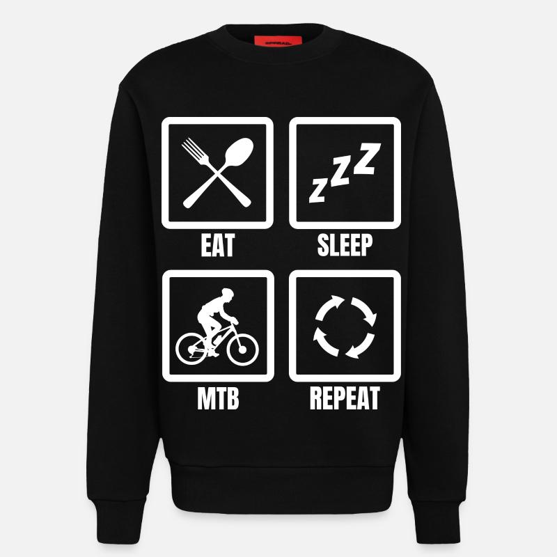 Mountainbiker Zeitplan - Sweatshirt - made by SPREAD  - SOLID BLACK