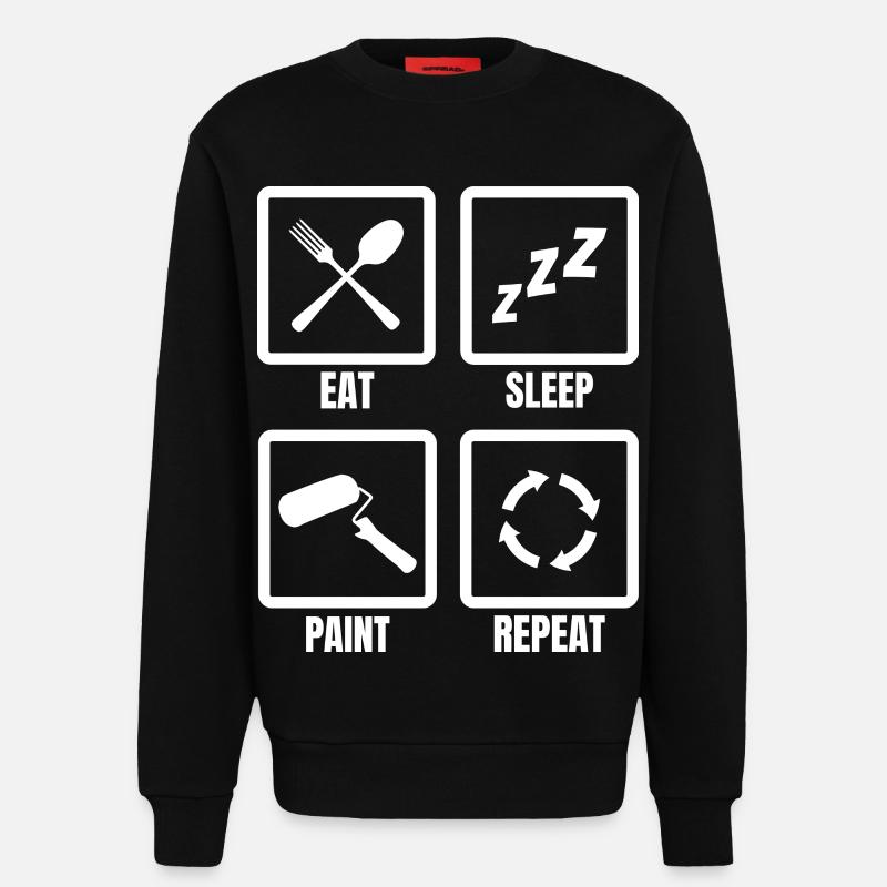 Eat Sleep Paint Repeat - Sweatshirt - made by SPREAD  - SOLID BLACK