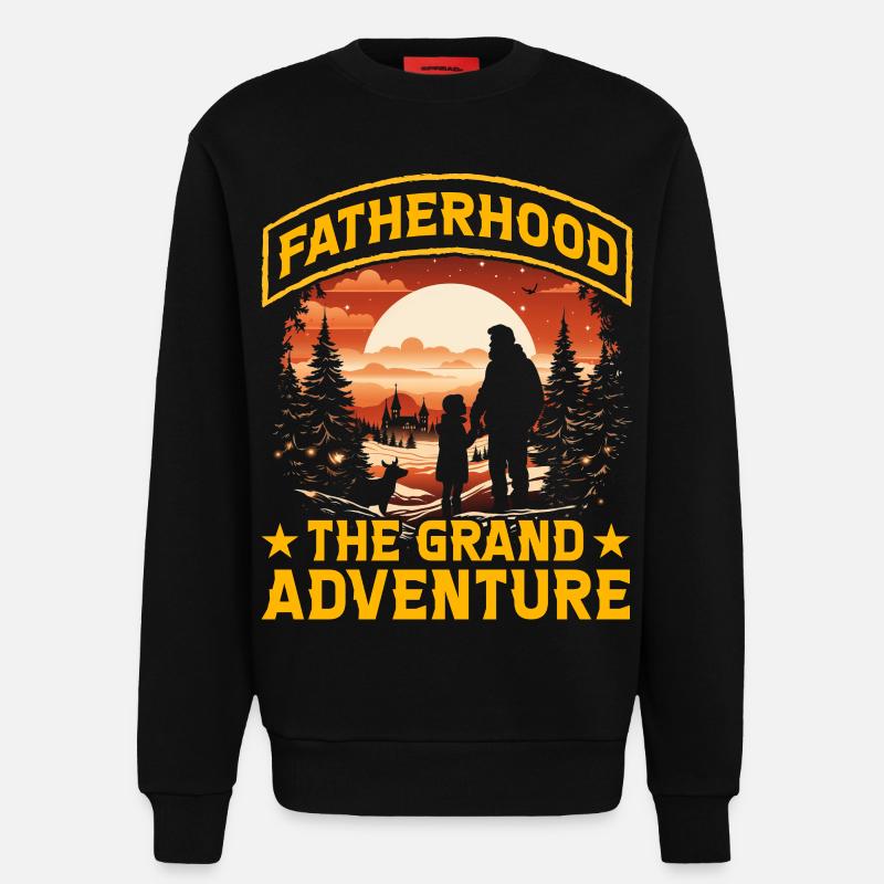 Vaterschaft das große Abenteuer - Sweatshirt - made by SPREAD  - SOLID BLACK