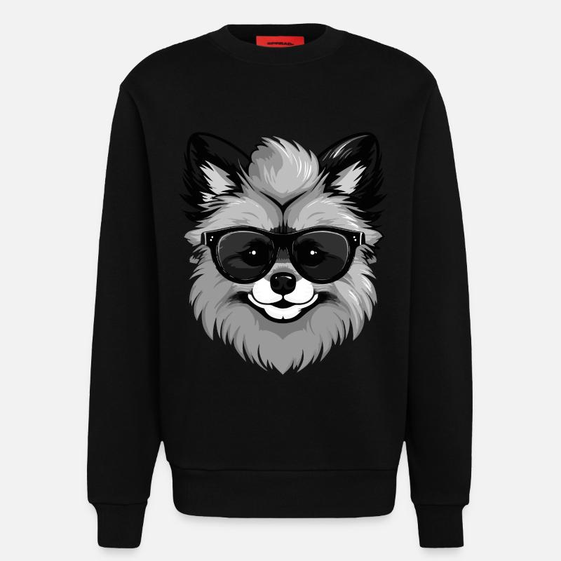 Zwergspitz Hund Pomeranian Cool - Sweatshirt - made by SPREAD  - SOLID BLACK