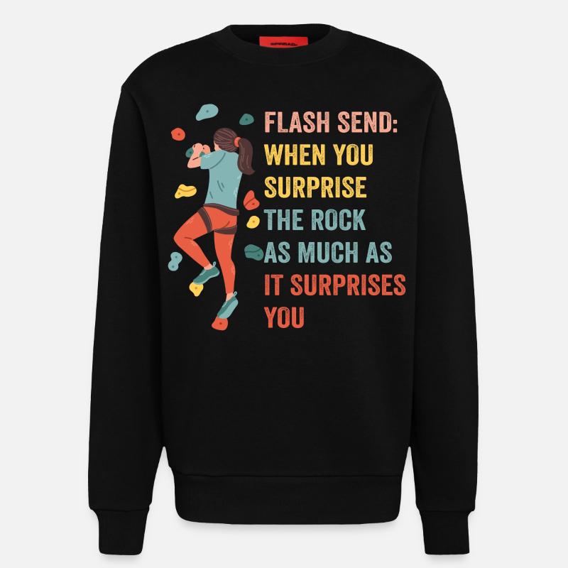 Boulderer Flash Send Bouldern - Sweatshirt - made by SPREAD  - SOLID BLACK