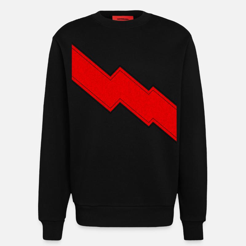 Roter Blitz Zeichen Geschenk - Sweatshirt - made by SPREAD  - SOLID BLACK