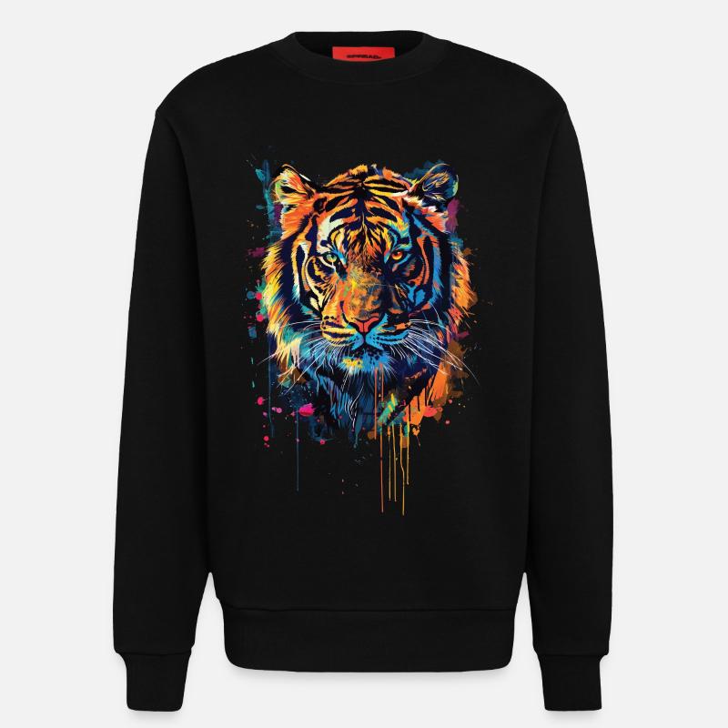 Tiger - Sweatshirt - made by SPREAD  - SOLID BLACK
