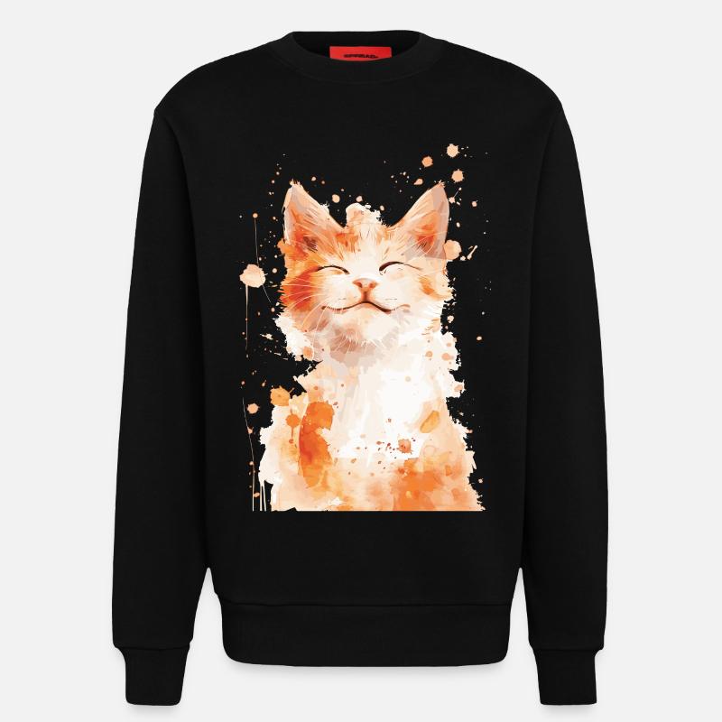 Chat - Sweat bio décontracté fabriqué en UE - SOLID BLACK
