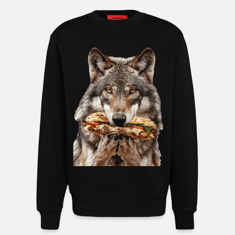 Wolf - Sweatshirt - made by SPREAD - SOLID BLACK