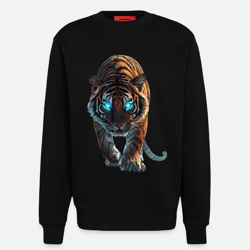 Tiger - Sweatshirt - made by SPREAD - SOLID BLACK