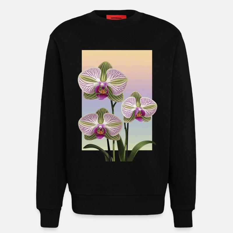 Orchidee - Sweatshirt - made by SPREAD  - SOLID BLACK