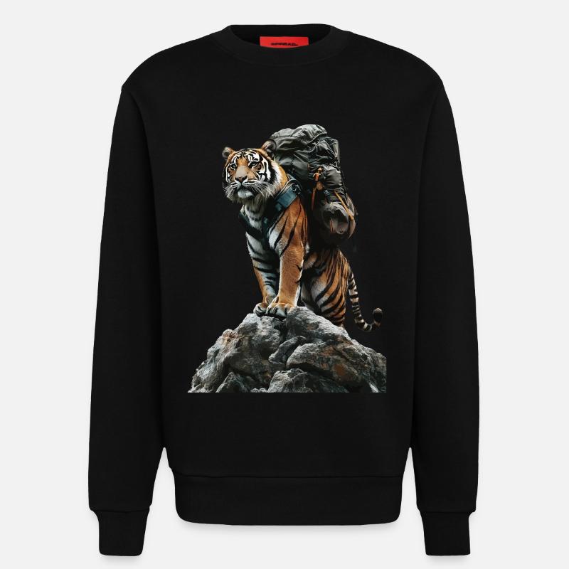 Tiger - Sweatshirt - made by SPREAD  - SOLID BLACK