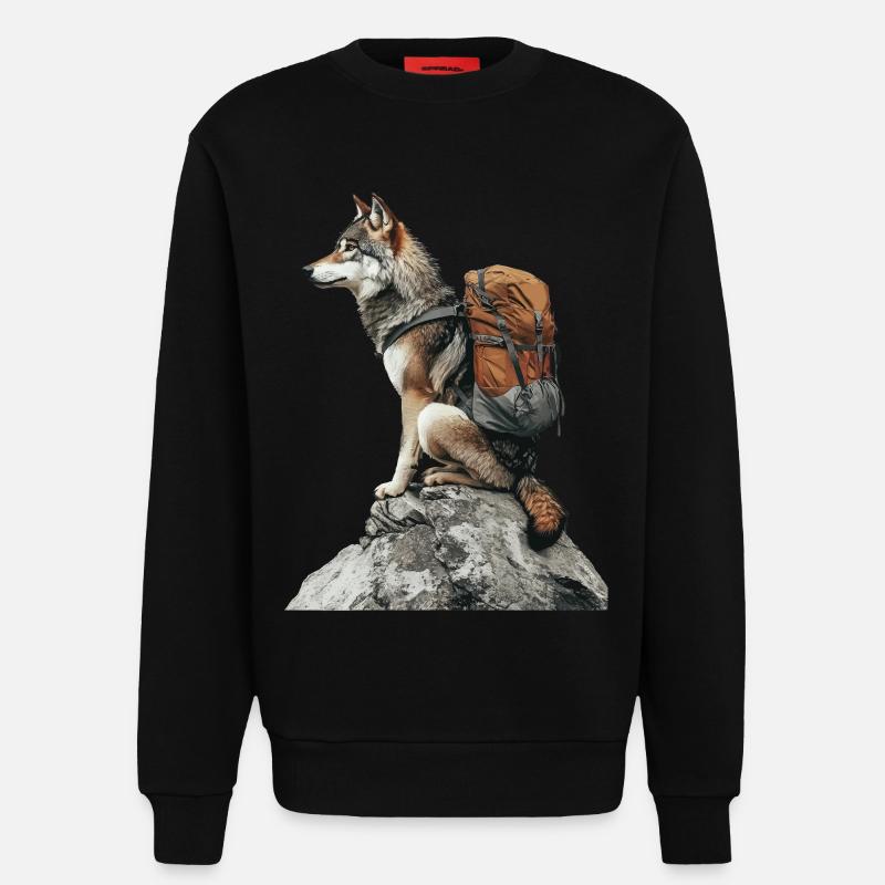 Wolf - Sweatshirt - made by SPREAD  - SOLID BLACK