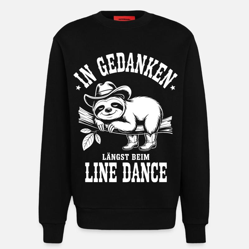 Sloth Line Dance Thoughts - Sweatshirt - made by SPREAD  - SOLID BLACK