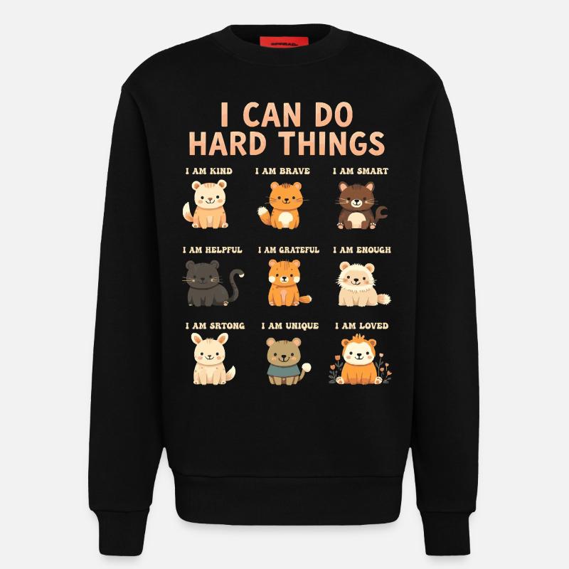 I can do hard things - Sweatshirt - made by SPREAD  - SOLID BLACK