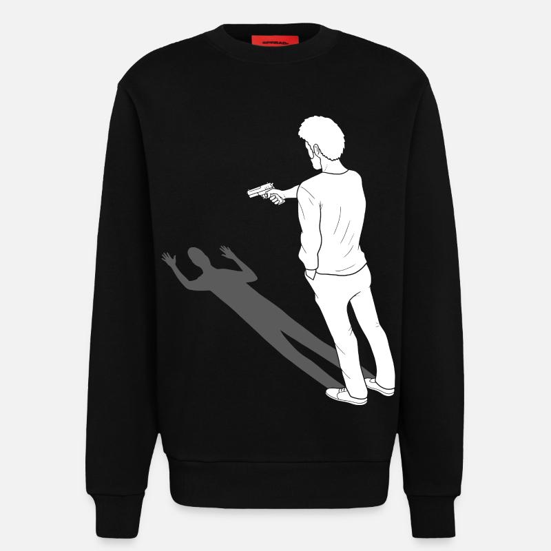Graphisme d’art miroir - Sweat bio décontracté fabriqué en UE - SOLID BLACK