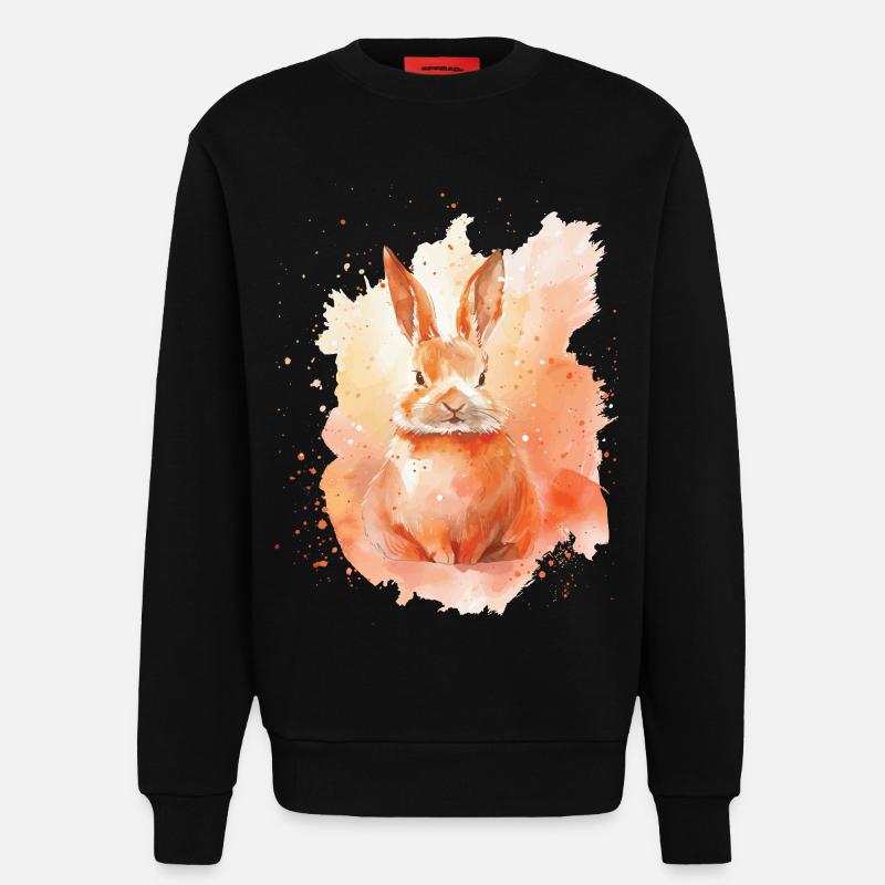 Rabbit - Sweatshirt - made by SPREAD - SOLID BLACK
