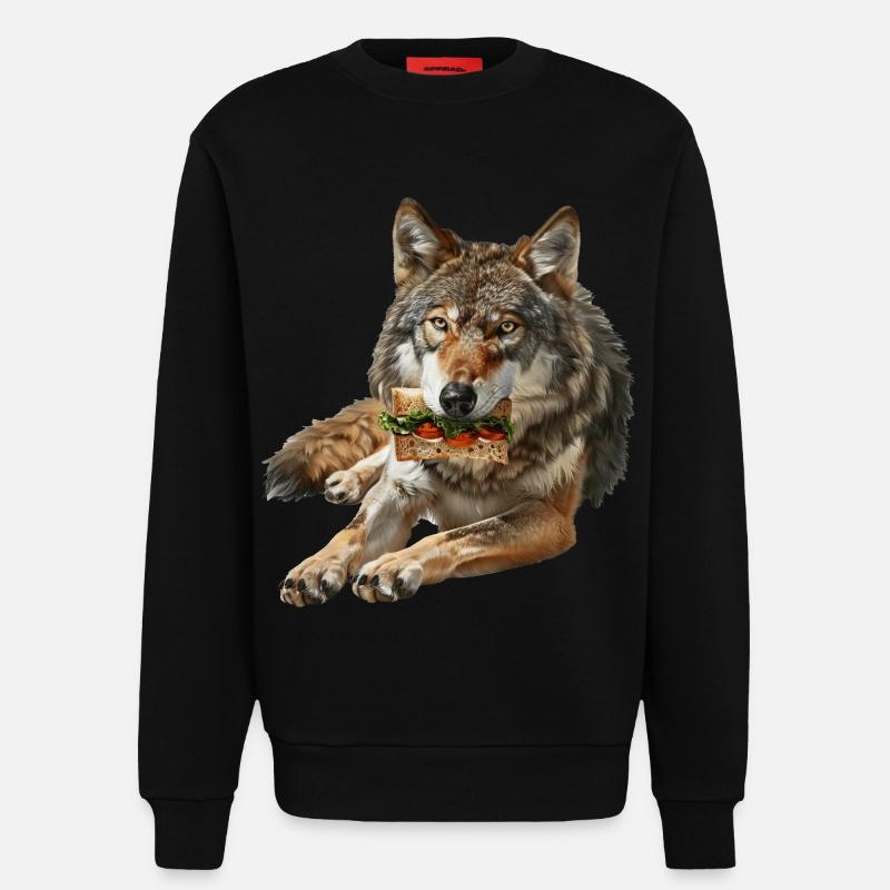 Wolf - Sweatshirt - made by SPREAD  - SOLID BLACK