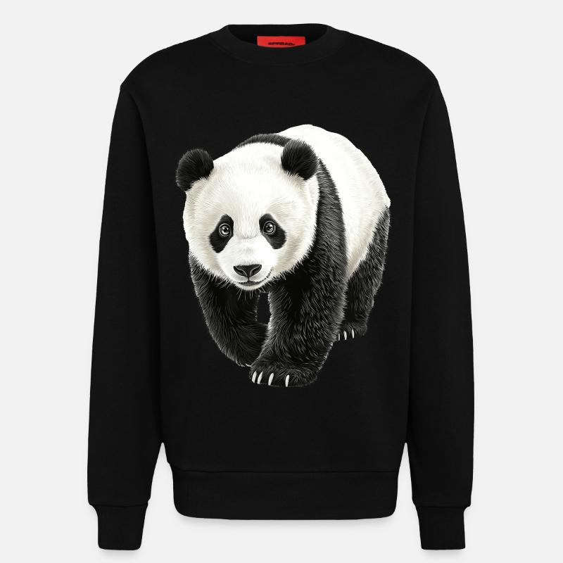 Panda - Sweatshirt - made by SPREAD  - SOLID BLACK