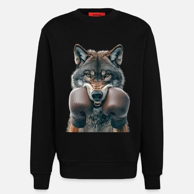Wolf - Sweatshirt - made by SPREAD  - SOLID BLACK