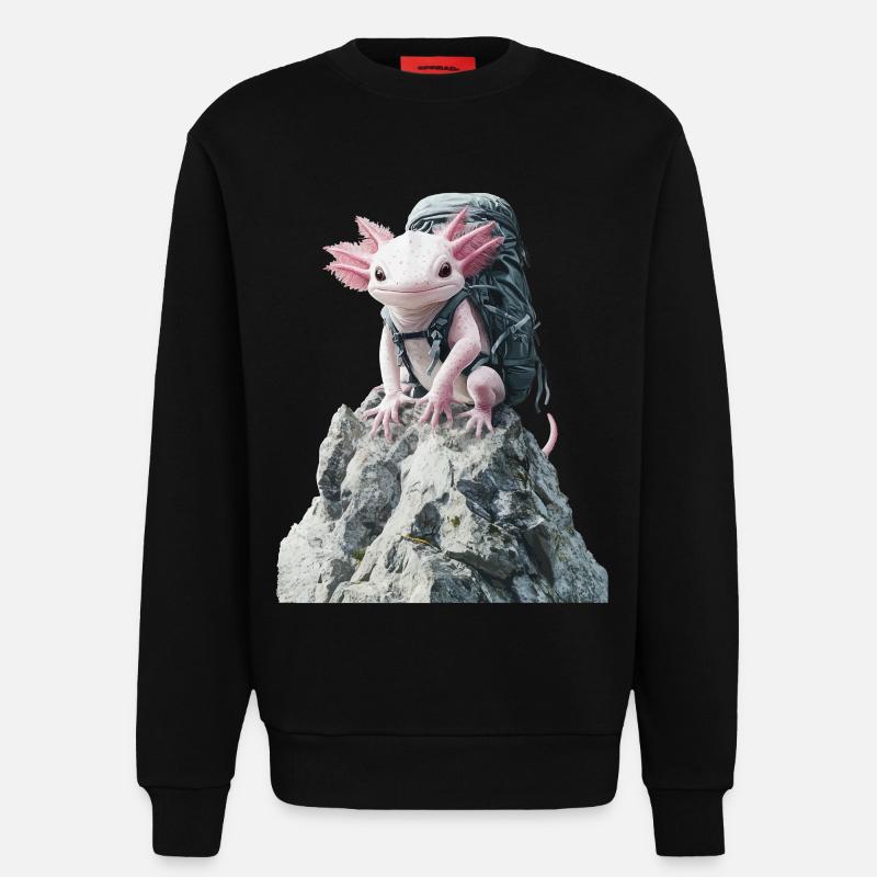 Axolotl - Sweatshirt - made by SPREAD  - SOLID BLACK