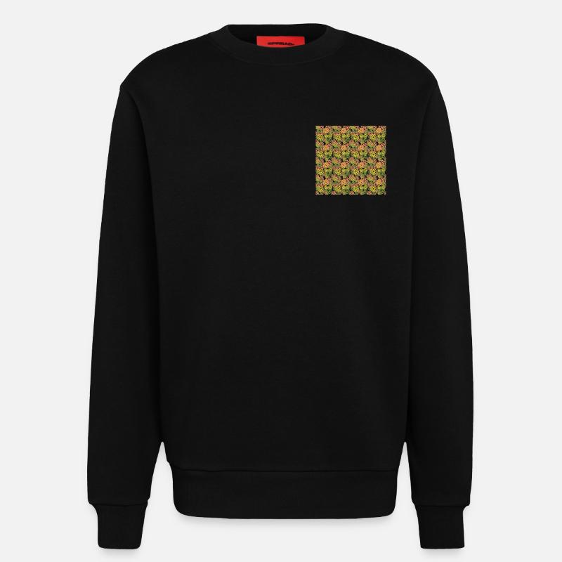Fruit Lemon Orange Pattern - Sweatshirt - made by SPREAD  - SOLID BLACK