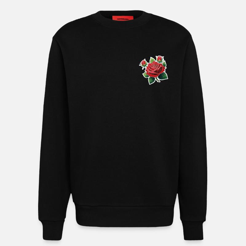 Rote Rose – Rockabilly - Sweatshirt - made by SPREAD  - SOLID BLACK