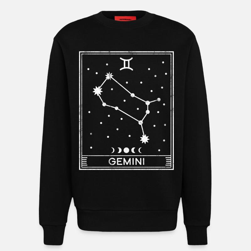 Sternzeichen Zwillinge - Sweatshirt - made by SPREAD - SOLID BLACK