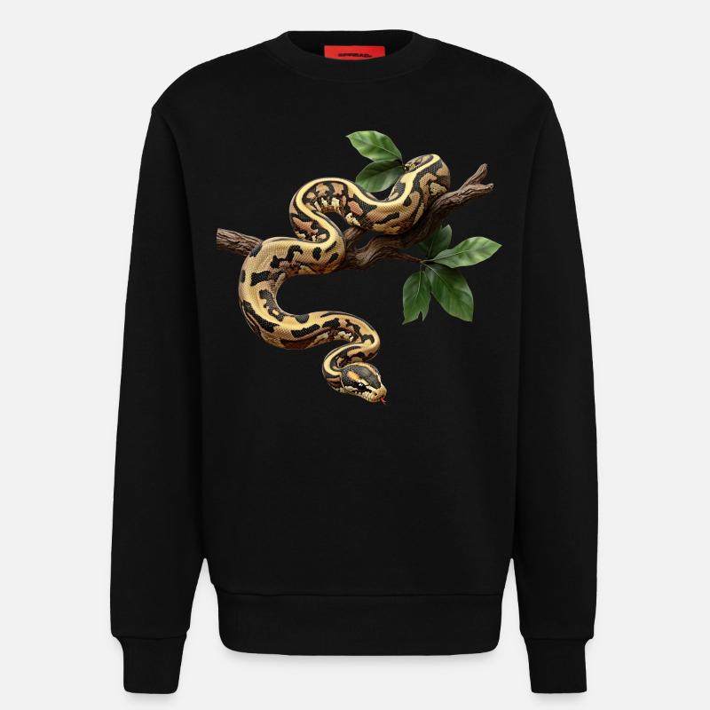 Königspython Schlangen Liebhaber Terrarium Python - Sweatshirt - made by SPREAD  - SOLID BLACK
