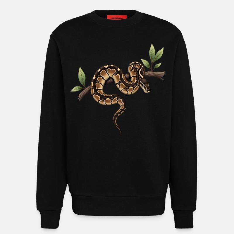 Königspython Schlangen Liebhaber Terrarium Python - Sweatshirt - made by SPREAD  - SOLID BLACK