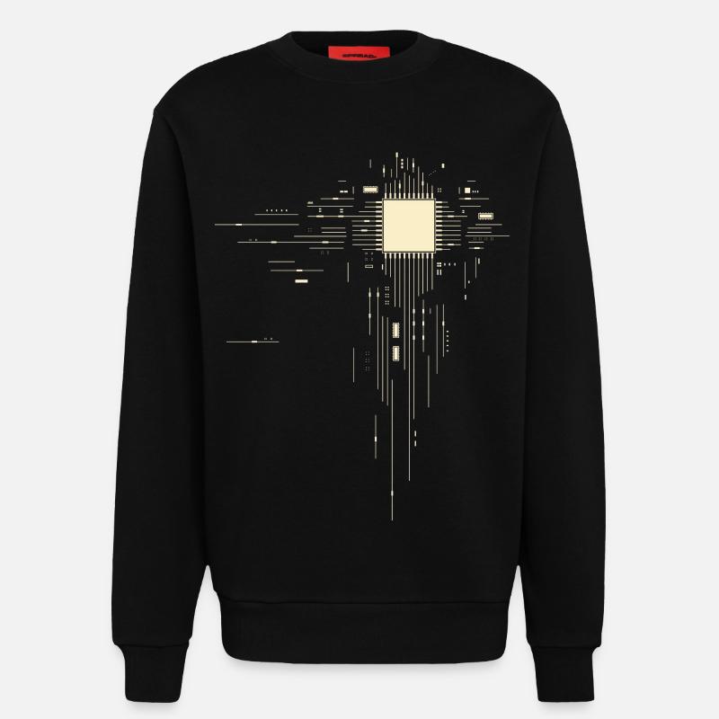 Processor - PCB - Sweatshirt - made by SPREAD  - SOLID BLACK