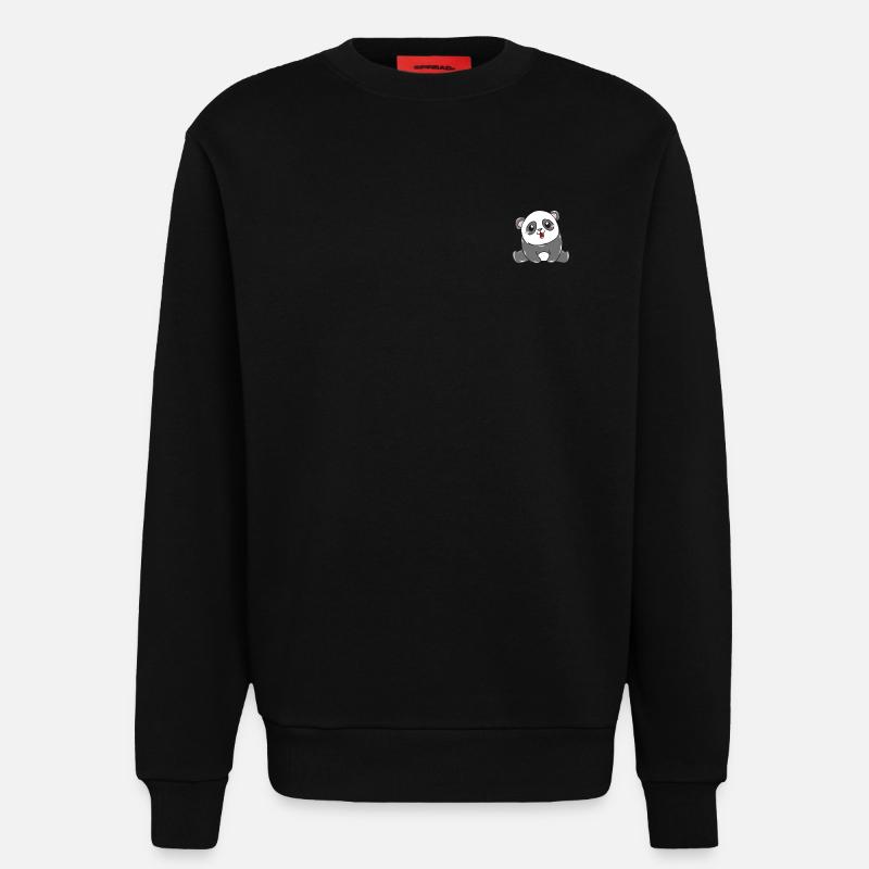 Panda Tier - Sweatshirt - made by SPREAD - SOLID BLACK