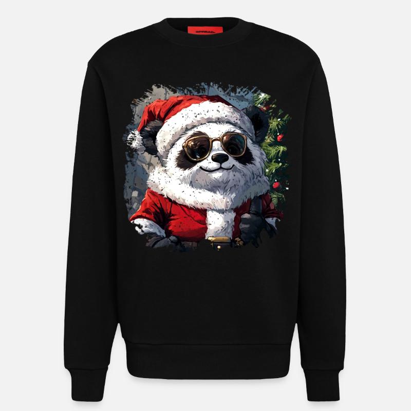 Panda Weihnachtsmann - Sweatshirt - made by SPREAD  - SOLID BLACK