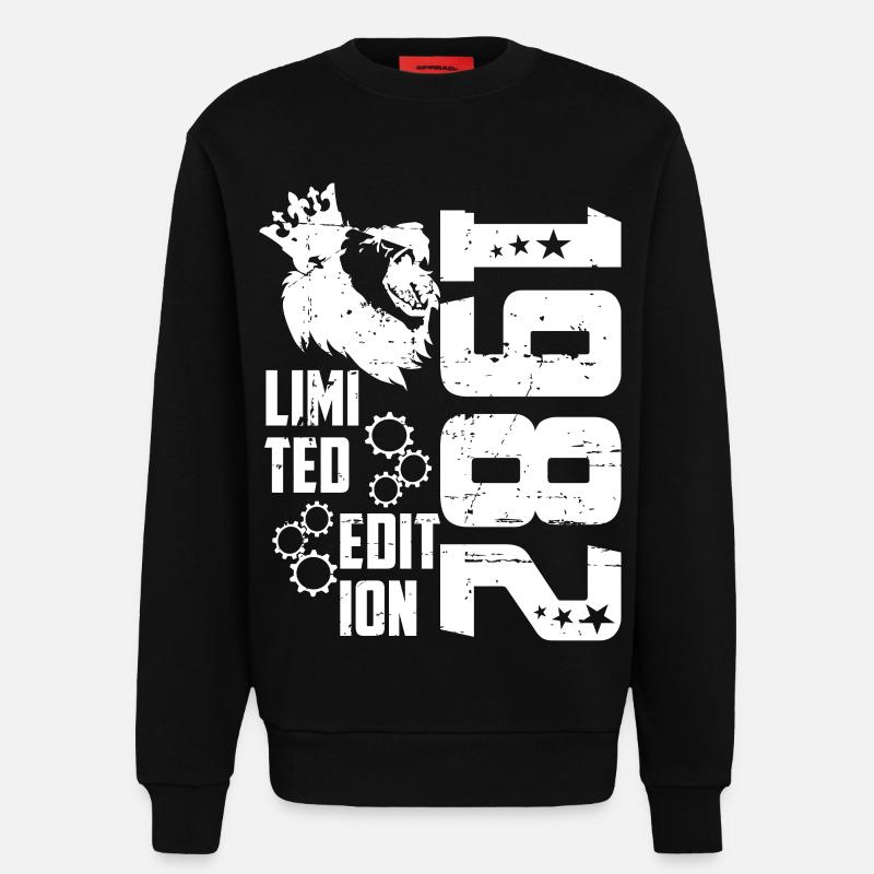 1982 Born Édition Limitée - Sweat bio décontracté fabriqué en UE - SOLID BLACK