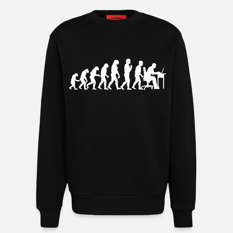 Evolution Computertechniker Nerd Programmierung - Sweatshirt - made by SPREAD - SOLID BLACK