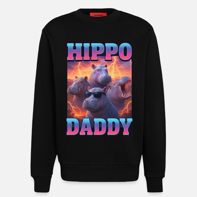 Nilpferd-Papa - Sweatshirt - made by SPREAD  - SOLID BLACK