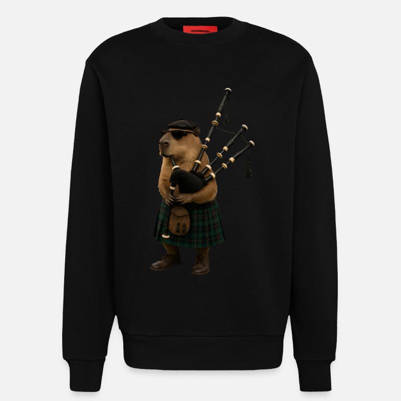 Cornemuse Capybara - Sweat bio décontracté fabriqué en UE - SOLID BLACK