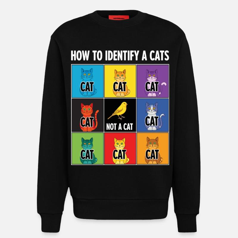 Cat Identification Guide - Sweatshirt - made by SPREAD - SOLID BLACK