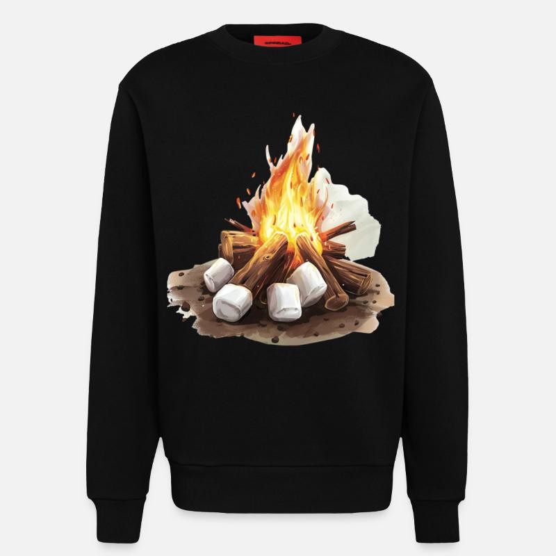 Cozy campfire with marshmallows - Sweatshirt - made by SPREAD - SOLID BLACK