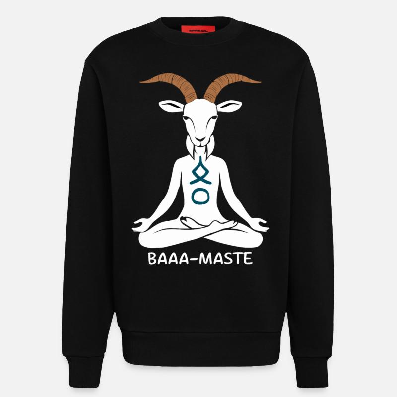 Entspannte Ziege Baaa-Maste Yoga Pose - Sweatshirt - made by SPREAD  - SOLID BLACK