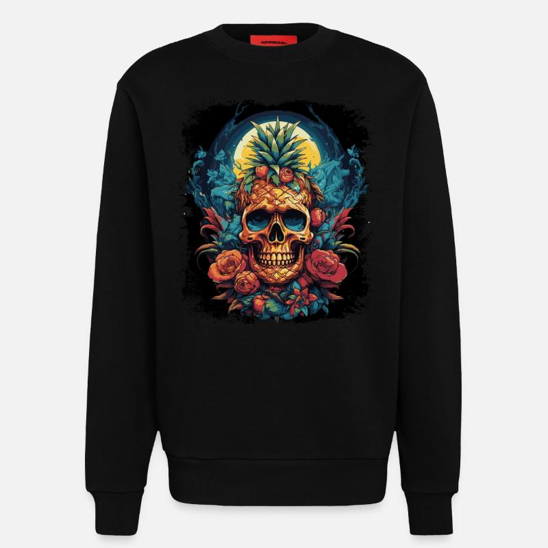 Ananaspunk Schädel - Sweatshirt - made by SPREAD  - SOLID BLACK