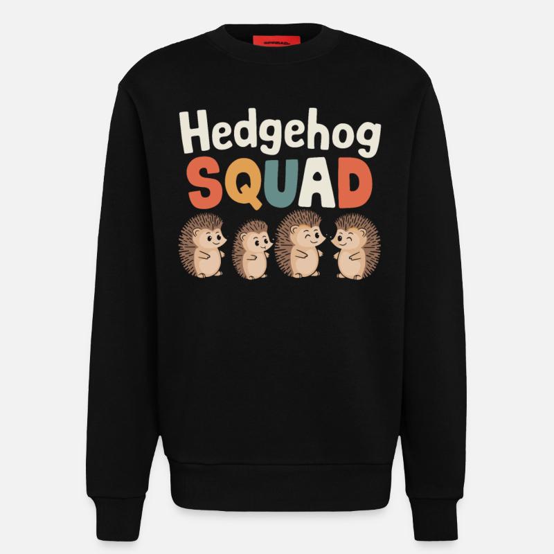 Hedgehog Groups Design Hedgehog Squad - Sweatshirt - made by SPREAD  - SOLID BLACK