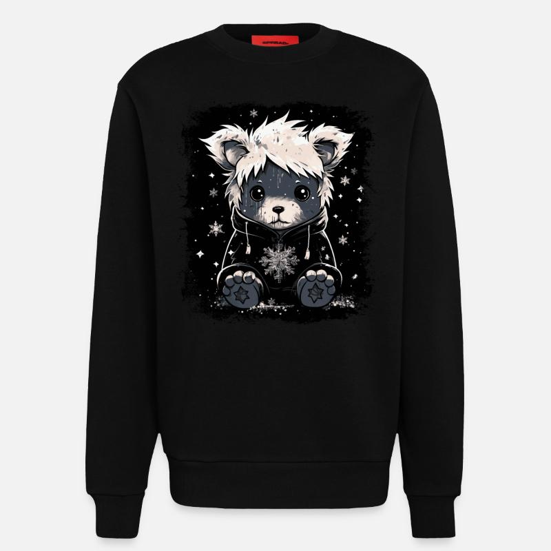 Cute Emo Teddy Bear - Sweatshirt - made by SPREAD  - SOLID BLACK