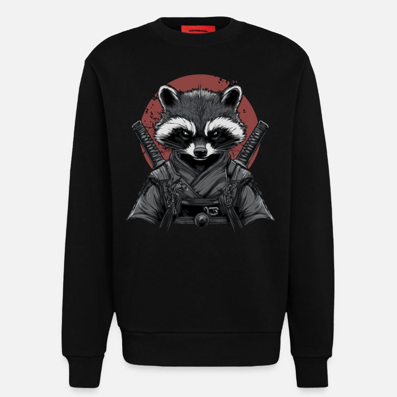 Waschbär Ninja - Sweatshirt - made by SPREAD  - SOLID BLACK