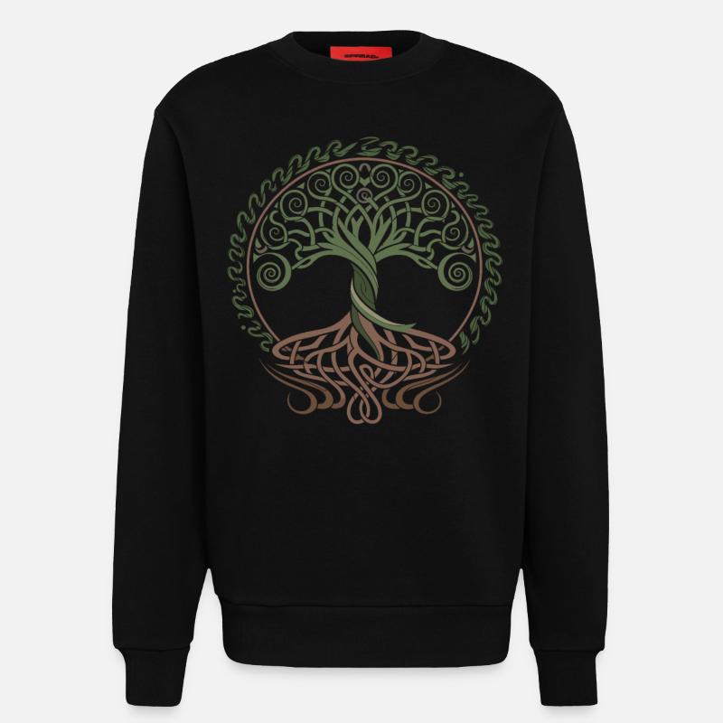Neo Celtic Lebensbaum Symbolik - Sweatshirt - made by SPREAD  - SOLID BLACK