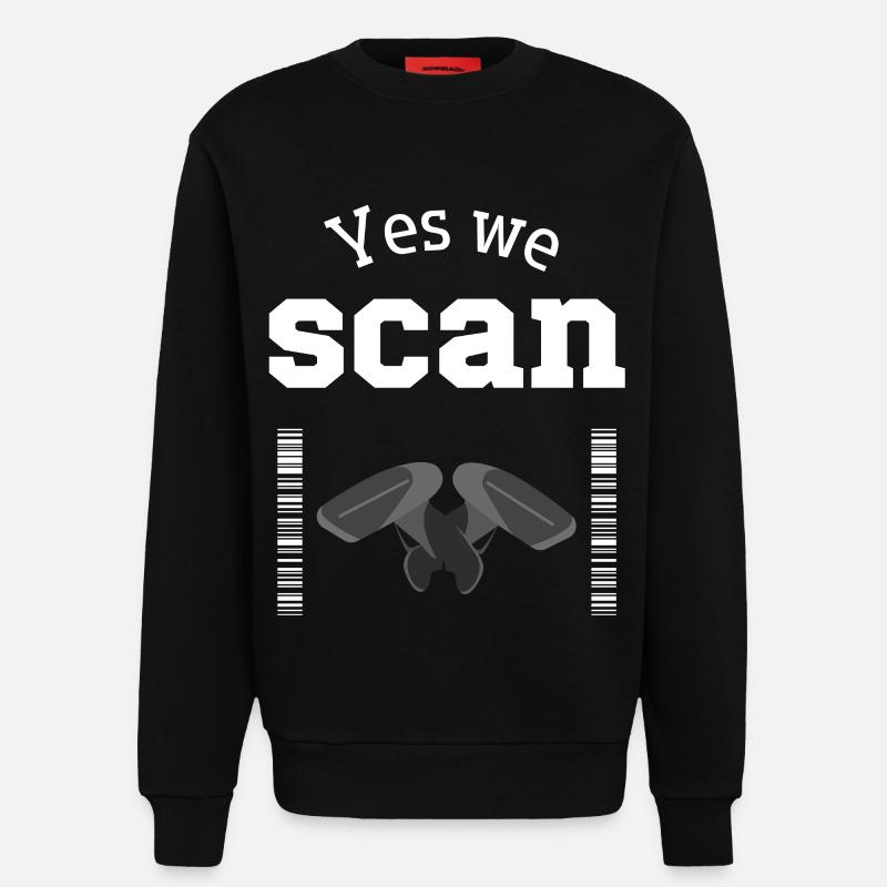 Yes we scan, Scanner, Barcode - Sweatshirt - made by SPREAD - SOLID BLACK