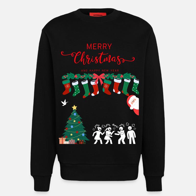Frohe Weihnachten - Sweatshirt - made by SPREAD - SOLID BLACK