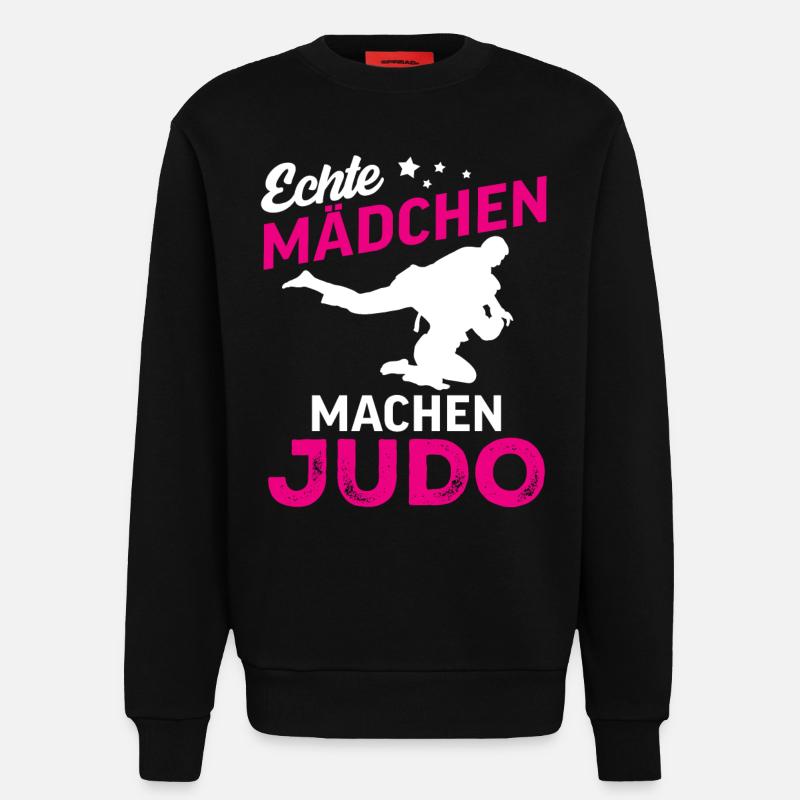 echte mädchen machen judo - Sweatshirt - made by SPREAD - SOLID BLACK